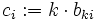 c_i&nbsp;:= k\cdot b_{ki}
