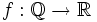 f: \mathbb{Q}\rightarrow \mathbb{R}