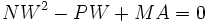 NW^2 -PW + MA = 0\,